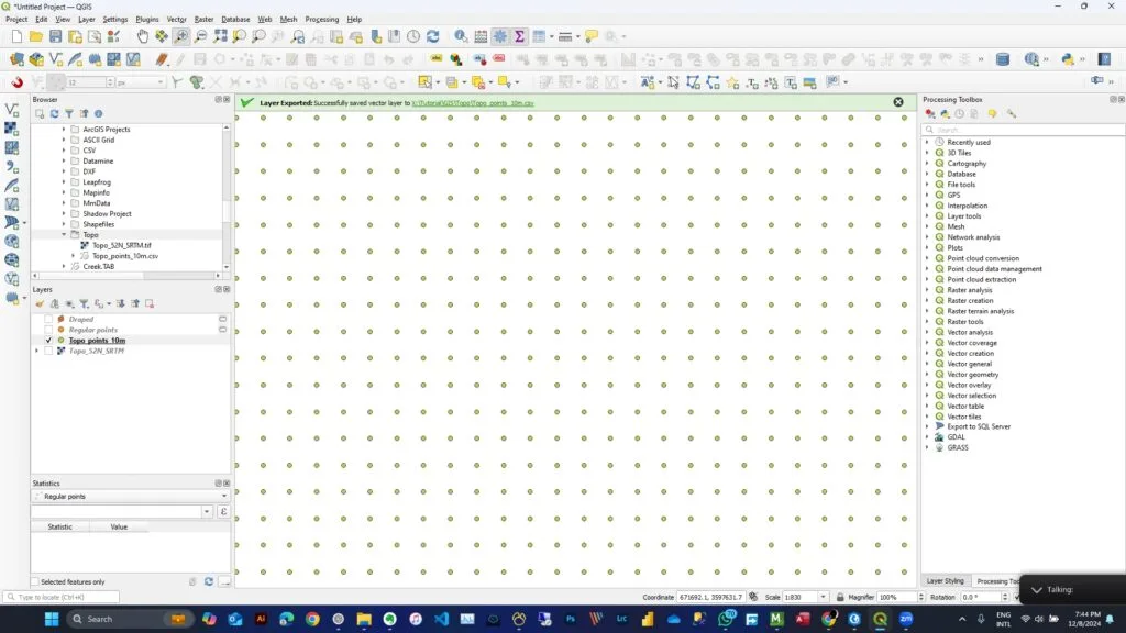 Create Points from CSV File in QGIS