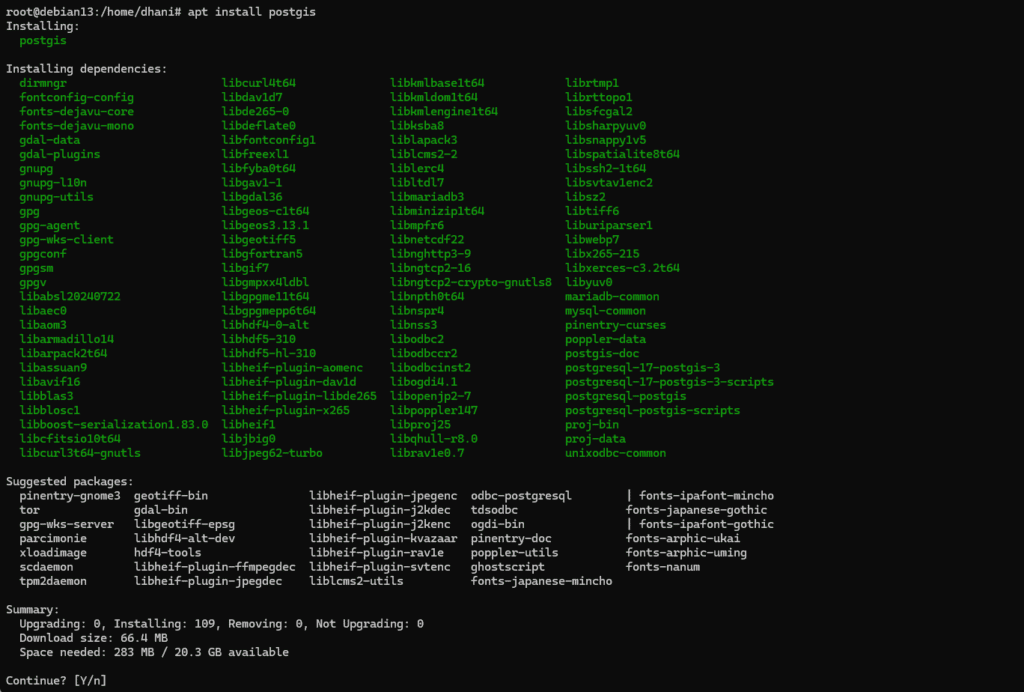 install postgis on debian